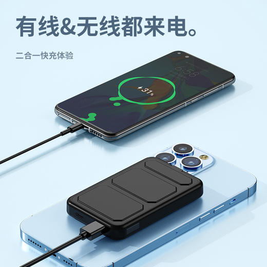 【Magsafe磁吸无线充电宝！一吸即冲】大容量折叠支架移动电源，初触磁吸，爱不释手；千毫安电力，满足旅行需求；折叠支架，随心享受。掌上，带你走进无线充电新时代lm-ry 商品图1