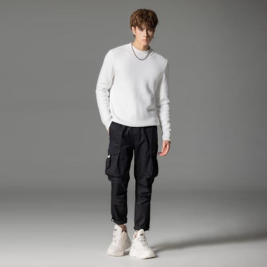 PINLI品立秋冬新品男士修身纯色针织衫加绒加厚长袖打底毛衣GD233210159 商品图4