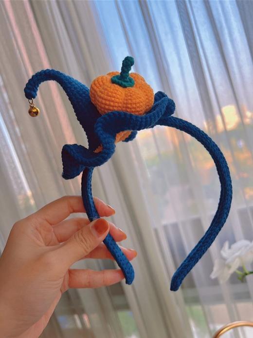 万圣节南瓜发箍编织diy材料包送女友礼物手工毛线钩针头饰发卡 商品图0