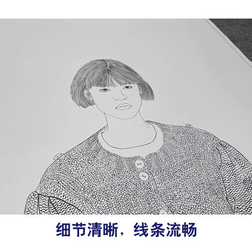 【大彩图】何家英工笔画白描底稿《红苹果》临摹勾线人物线稿ZV15 商品图4