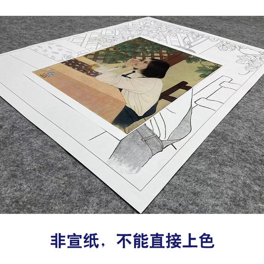【大彩图】何家英工笔画白描底稿《心语》高清打印稿人物线稿ZV21 商品图2