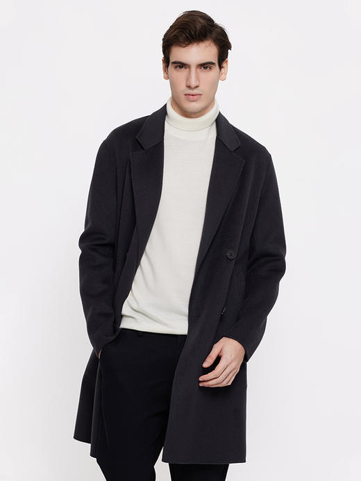 callisto深灰色手工双面羊毛大衣 FSFEC118X 商品图0