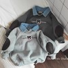 【一体绒加绒卫衣！可拆牛仔领设计】男童秋冬上衣宝宝假二件卡通套头衫，秋冬必备，超暖和，潮流炫酷；萌趣卡通图案点亮童年-QQ 商品缩略图1