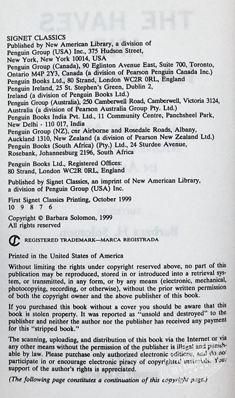 【中商原版】有产和无产 英文原版小说 英文版 英文原版书 The Haves and Have Nots Various Signet 商品图3