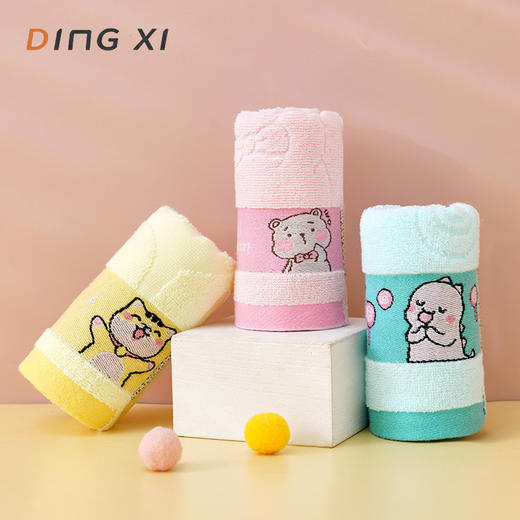 【39.9/任选3件！吸水性好】婴儿毛巾全棉吸水卡通，儿童宝宝礼品童巾，卡通刺绣小毛巾，柔软又透气，不易掉绒起毛 商品图1