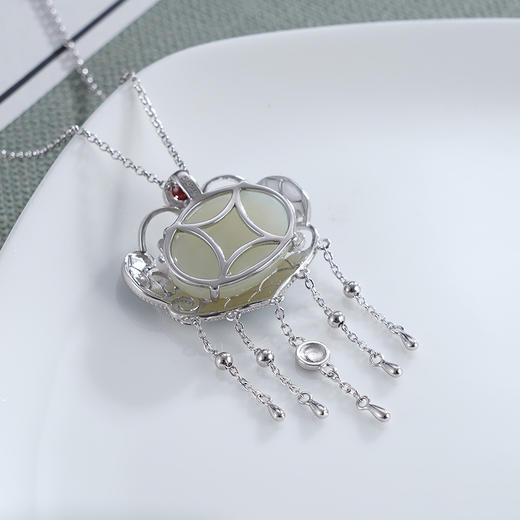 子佩集S925银【祥云瑞彩】套链项链【DZ05320】珐琅彩和田玉国潮锁2310 商品图3