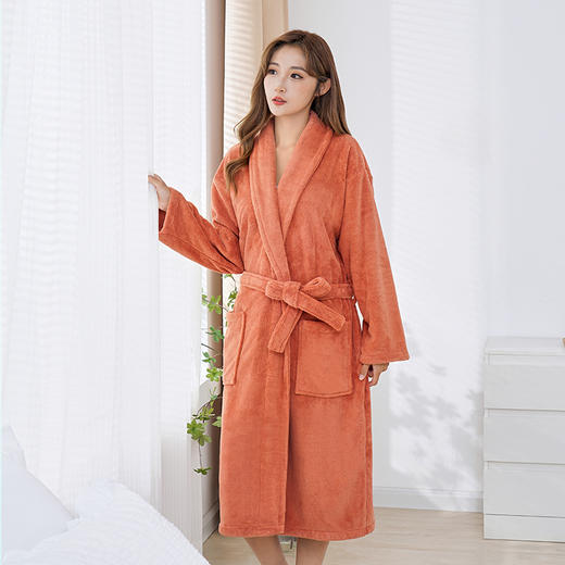 【珊瑚绒成人浴袍！吸水性卓越】加厚吸水男女家用成人款， 柔软温暖 贴心呵护 冬日的浸泡时光 轻松尽享，多种颜色选择，柔软性好 耐磨耐用，大尺寸全包裹 触感舒适 商品图7