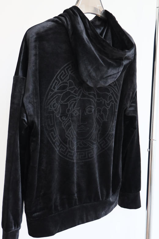 小范 美杜莎暗纹压花 金丝绒拉链帽衫 WT650 商品图0