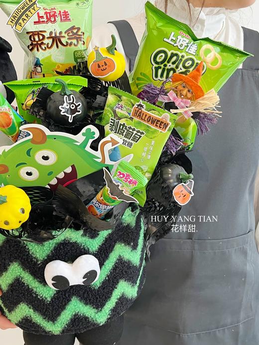 怪淘气 绿色系毛怪零食抱抱桶 （装饰卡片、贴纸等随机搭配） 商品图5