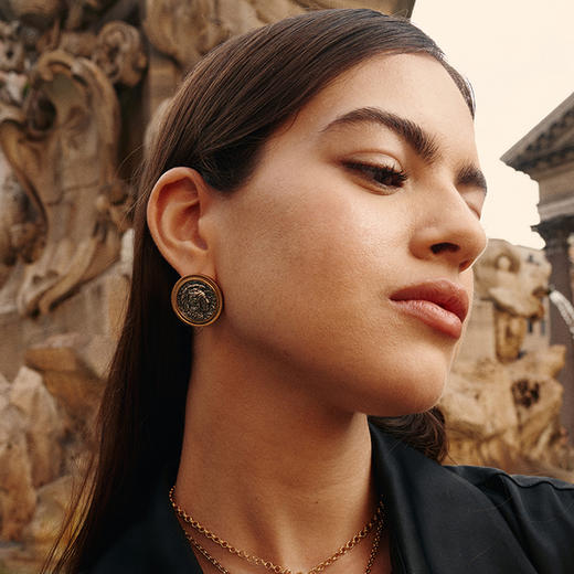 【央视主持人李思思同款】Retro Chic意大利复古时尚首饰 罗马浮雕耳环 商品图1