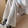 【买一送一】2023秋冬新款灯芯绒阔腿裤 高腰垂感宽松加厚加绒直筒拖地裤 商品缩略图2