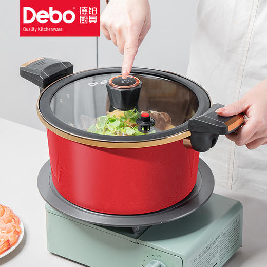 Debo德铂希金斯特搪瓷不粘温显定时微压锅汤锅 商品图1