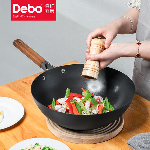 Debo德铂派拉蒙无涂层铁锅炒锅电磁炉燃气灶炉灶通用 商品图3