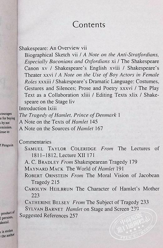 【中商原版】莎士比亚：哈姆雷特 英文原版 经典文学 Hamlet (Signet Classics) Shakespeare 商品图4