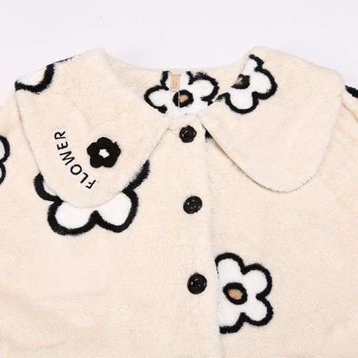 都市丽人生活家居女士睡衣双面贵妃绒印花法兰绒厚款长袖长裤类家居服套装LH31L1 商品图4