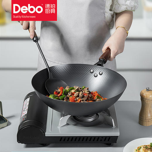 Debo德铂伊瓜因中式炒锅无涂层铁锅炒锅 商品图2