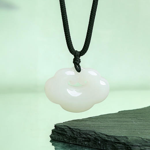 周六福珠宝玉石玉如意吊坠男女和田玉白玉玉坠挂件送人礼物 商品图2