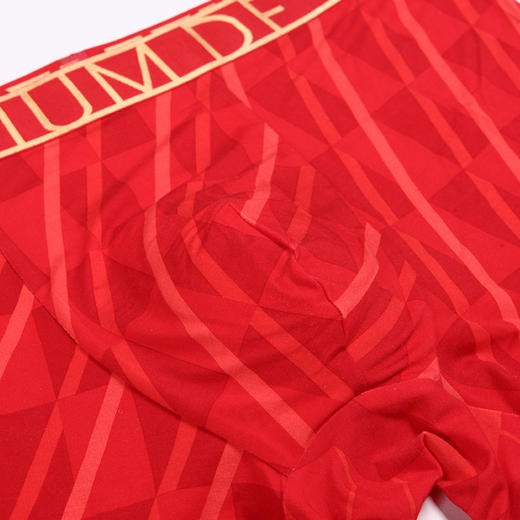 都市丽人都市锋尚潮流时尚60S木莱尔舒适人棉平角男士内裤新年本命年红品FK3HD2 商品图6