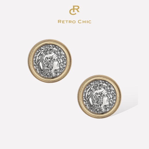 【央视主持人李思思同款】Retro Chic意大利复古时尚首饰 罗马浮雕耳环 商品图0