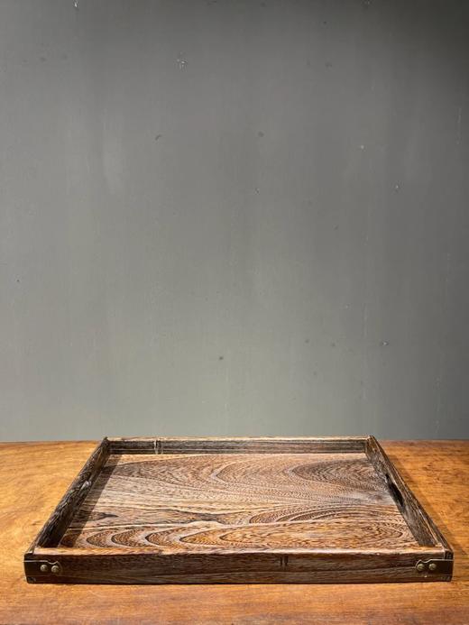 老榆木镶铜边长方托盘，顺丰包邮 商品图0