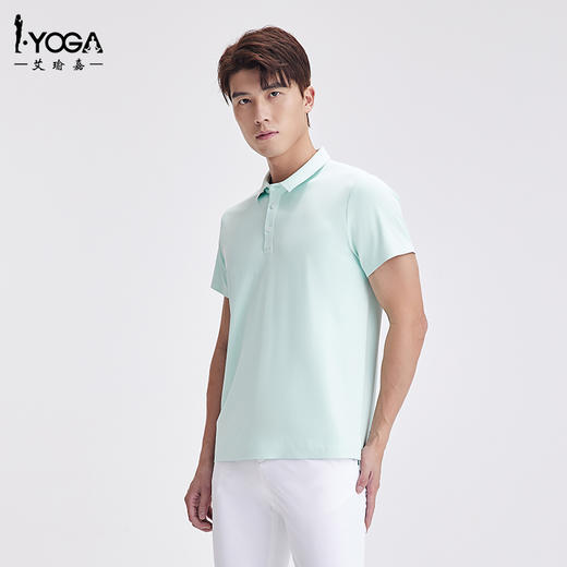 IYOGA短袖POLO衫休闲翻领运动跑步男女同款上衣MT017 商品图0