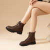ZHR侧拉链加绒马丁靴女2023新款女短靴秋冬款休闲百搭创意马丁靴 商品缩略图5