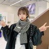 【冬季文艺范保暖围巾！韩系格子慵懒风】女保暖针织千鸟格学院风围脖，保暖又时尚 柔软围绕 温暖你的颈间 舒适柔软却不失时髦感 商品缩略图0
