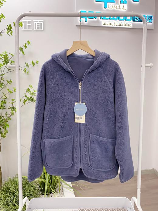 松植屋秋冬加厚连帽双面穿保暖毛绒外套摇粒绒抓绒羊羔绒 商品图5