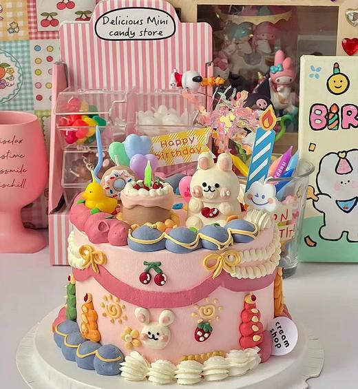 黑巢-小兔子过生日啦蛋糕 商品图0