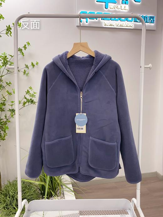 松植屋秋冬加厚连帽双面穿保暖毛绒外套摇粒绒抓绒羊羔绒 商品图4
