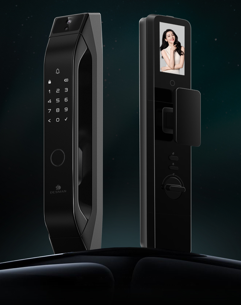 德施曼密码锁家用防盗指纹锁全自动带屏幕可视猫眼智能锁Q5M Pro 哨兵