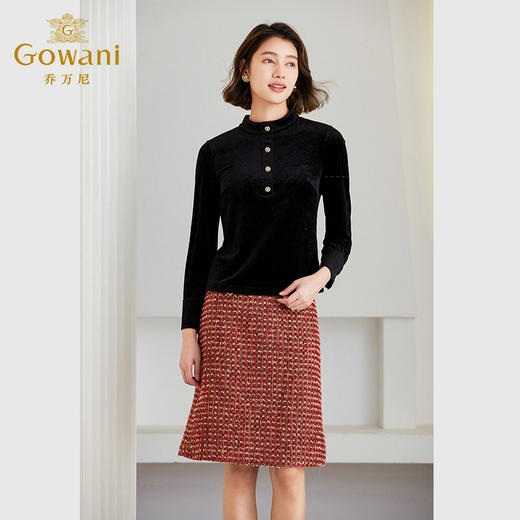 乔万尼冬季新款上衣三醋酸丝绒立领设计ET4C835 商品图1