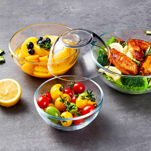 菲内克斯 钢化玻璃沙拉碗 微波炉适用耐热家用欧式泡面甜品水果酸奶碗 商品图4