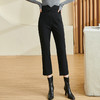 剩S/XL 米思阳2024秋季新款百搭简约黑色休闲裤腰带修身小个子裤子女2552 商品缩略图1
