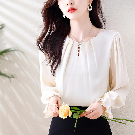 简约百搭甜美气质长袖，宽松显瘦时尚衬衣YY-1657 商品图6