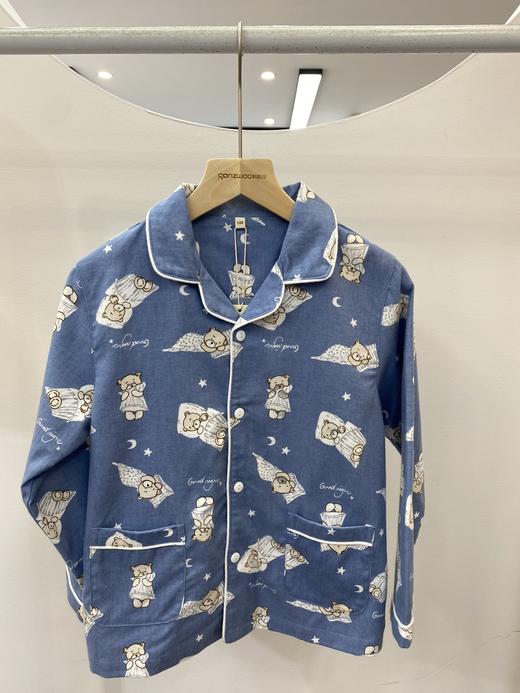 松植屋男童睡觉熊长袖绒布套装儿童全棉绒布睡衣家居服 亲肤纯棉绒布面料、温柔呵护 商品图1