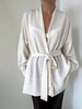 Puree｜#1963 Get wrapped cardigan 羊绒睡袍系带短开衫 [ 白 / 绿 / 驼 / 灰 ] 商品缩略图2