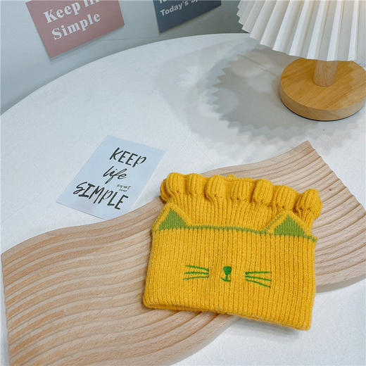 【针织围脖！舒适又保暖】儿童围巾秋冬卡通猫咪，两用毛线脖套男女宝宝保暖围脖，萌萌的模样，贴心保暖，萌宠毛线护颈lm 商品图6