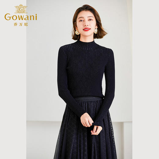 【两色可选】Gowani乔万尼针织衫上衣女新品羊毛打底衫半高领ET4M958 商品图3