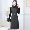 QYM MB49-L中长款假两件时尚拼接连衣裙半高领通勤A字裙 商品缩略图0