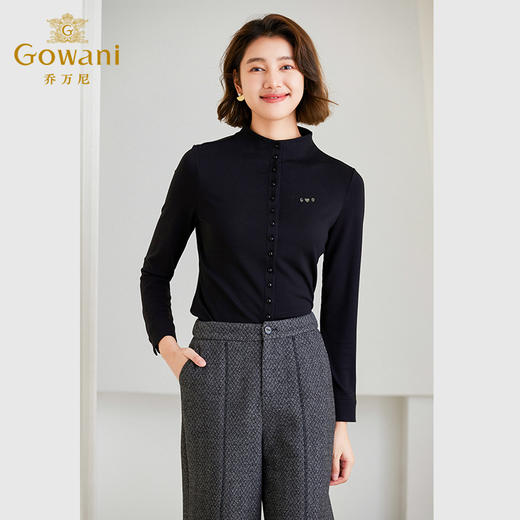 乔万尼针织衫上衣女冬季新款半高领开衫设计ET4C819 商品图1