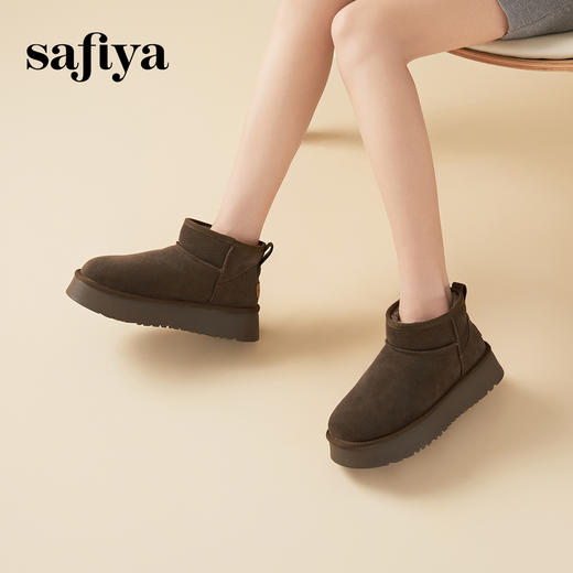 Safiya/索菲娅2023冬季 经典休闲厚底百搭防滑加绒时尚雪地靴 SF3411A102 商品图3