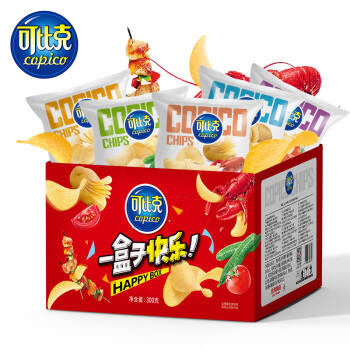 可比克纯切薯片300g儿童小包装休闲零食大礼包膨化食品礼盒混合口味 商品图1