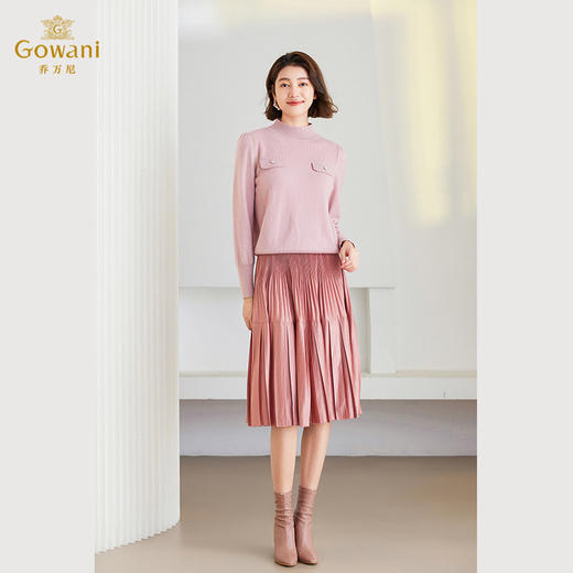 乔万尼针织衫上衣女100%绵羊毛半高领套头衫ET4M963 商品图3