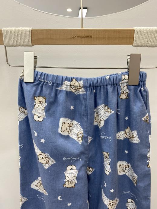 松植屋男童睡觉熊长袖绒布套装儿童全棉绒布睡衣家居服 亲肤纯棉绒布面料、温柔呵护 商品图6