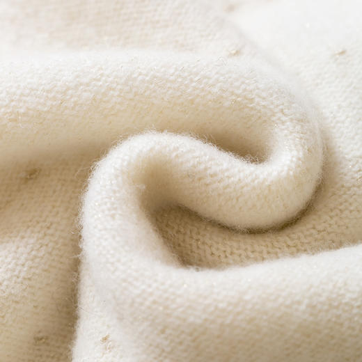 一姐|聚好看 亮丝金豆豆都秋冬中高领 100%羊毛慵懒针织衫 商品图4