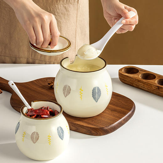 【日用百货】猪油罐家用耐高温陶瓷厨房大号 商品图0