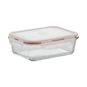 茶花   保鲜盒  晶格长方形玻璃保鲜盒650ml/1000ml