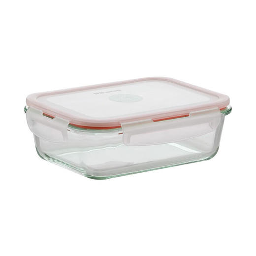 茶花   保鲜盒  晶格长方形玻璃保鲜盒650ml/1000ml 商品图0