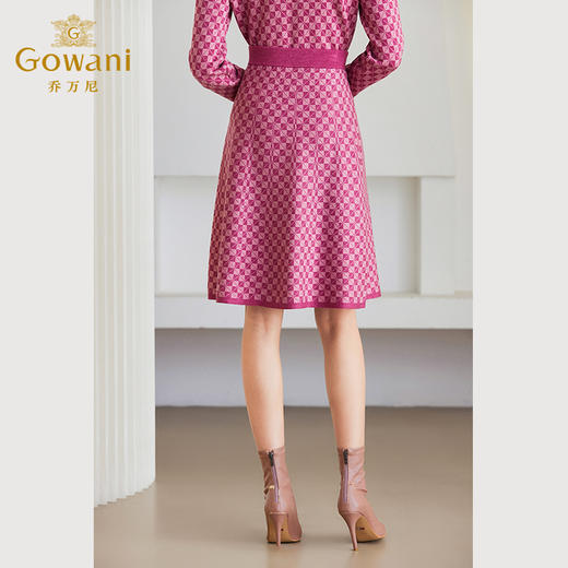 乔万尼半身裙秋冬小香风针织棋盘格a字版ET4M942 商品图4